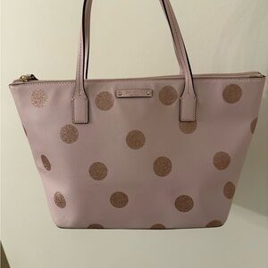Pink Polka Dot Tote Bag